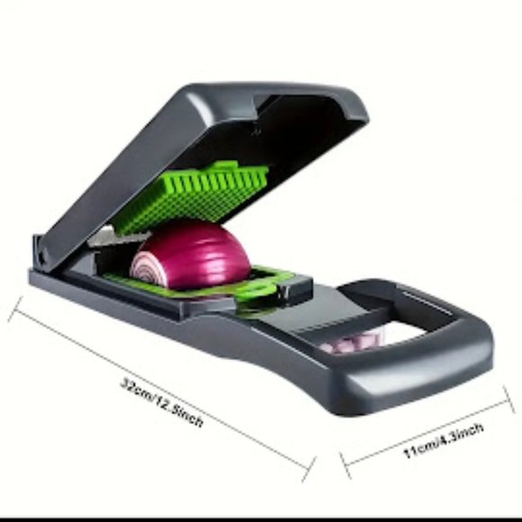 BRAND NEW IN BOX VEGETABLE CHOPPER WITH CONTAINER AND STRAINER/10 BLADES - Picture 2 of 6